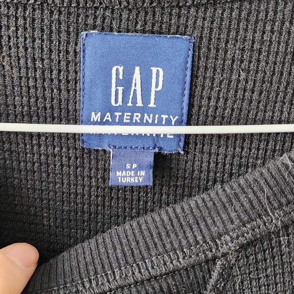 GAP Maternity Waffle Crewneck T-Shirt - Black - Picture 3 of 5